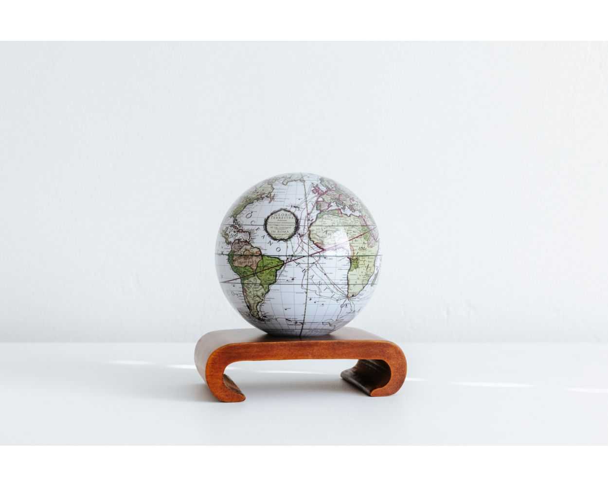 Antique Terrestrial White Globe