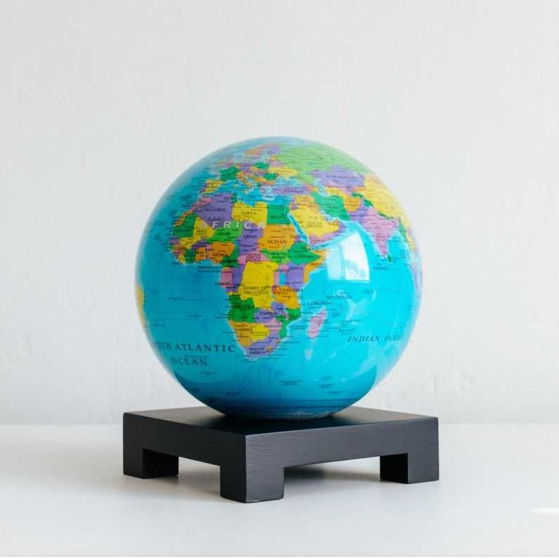 Blue Political Map World Globe - MOVA Globes International6 inch