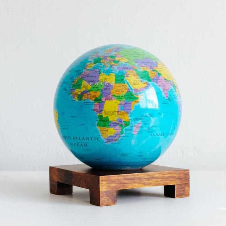 Blue Political Map World Globe - MOVA Globes International6 inch
