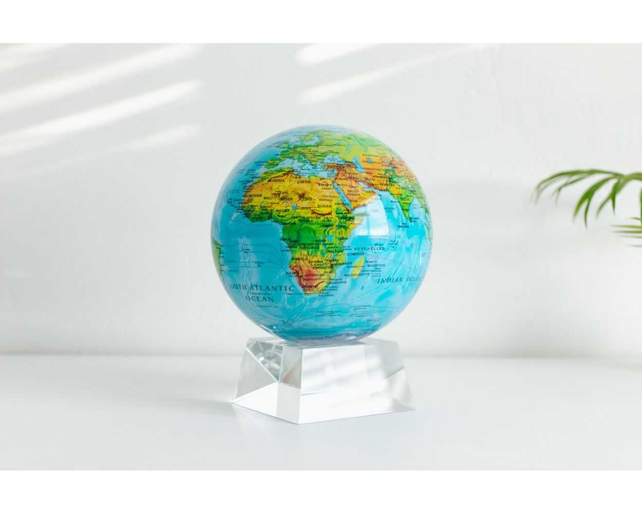 Blue Relief Map World Globe