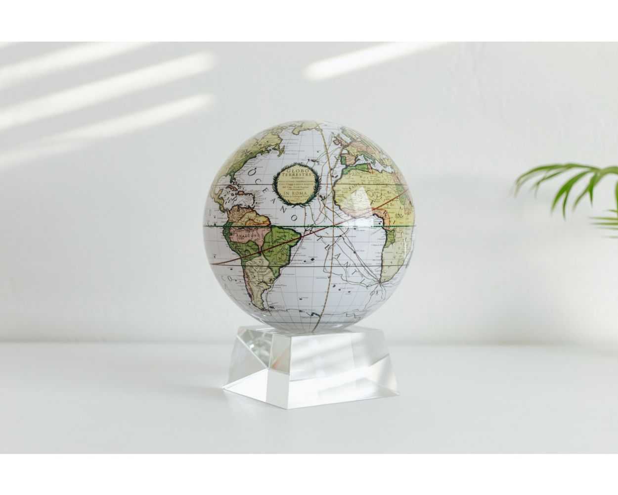 Antique Terrestrial White Globe