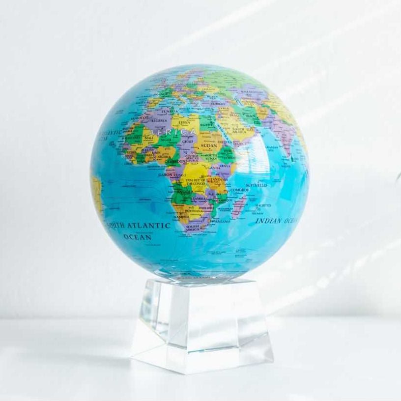 Blue Political Map World Globe - MOVA Globes International8.5 inch