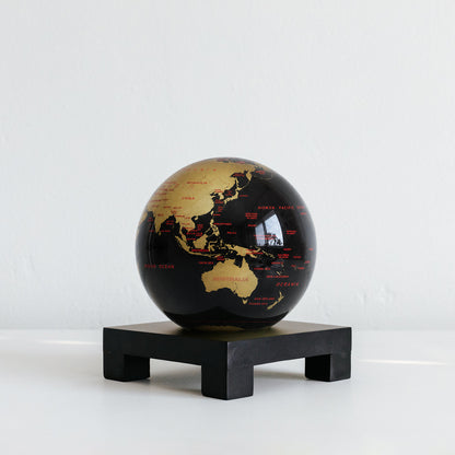 Aurum Ignis World MOVA Globe - MOVA Globes InternationalClassic (4.5″)Square Base Black