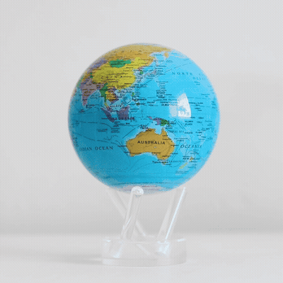 Blue Political Map World Globe