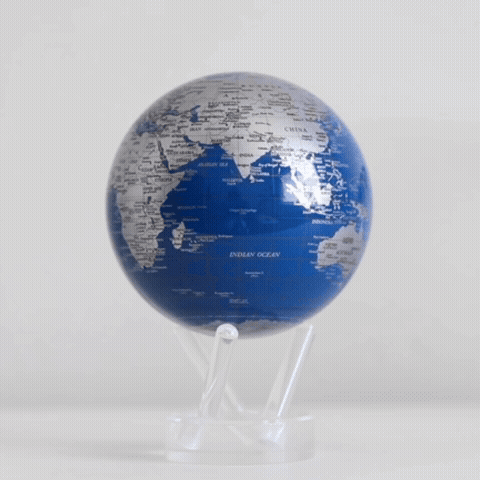 Blue and Silver Globe - MOVA Globes International4.5 inchMOVA GLOBE