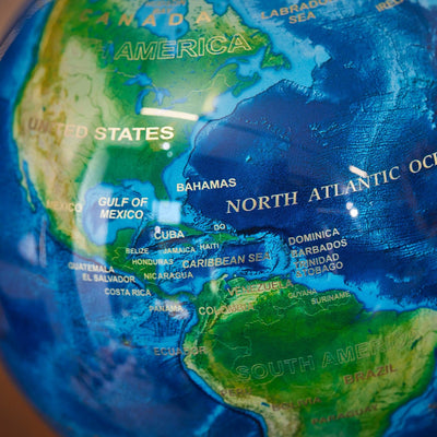 Close-up of the Earth Turquoise Gem MOVA Globe - Secondary image