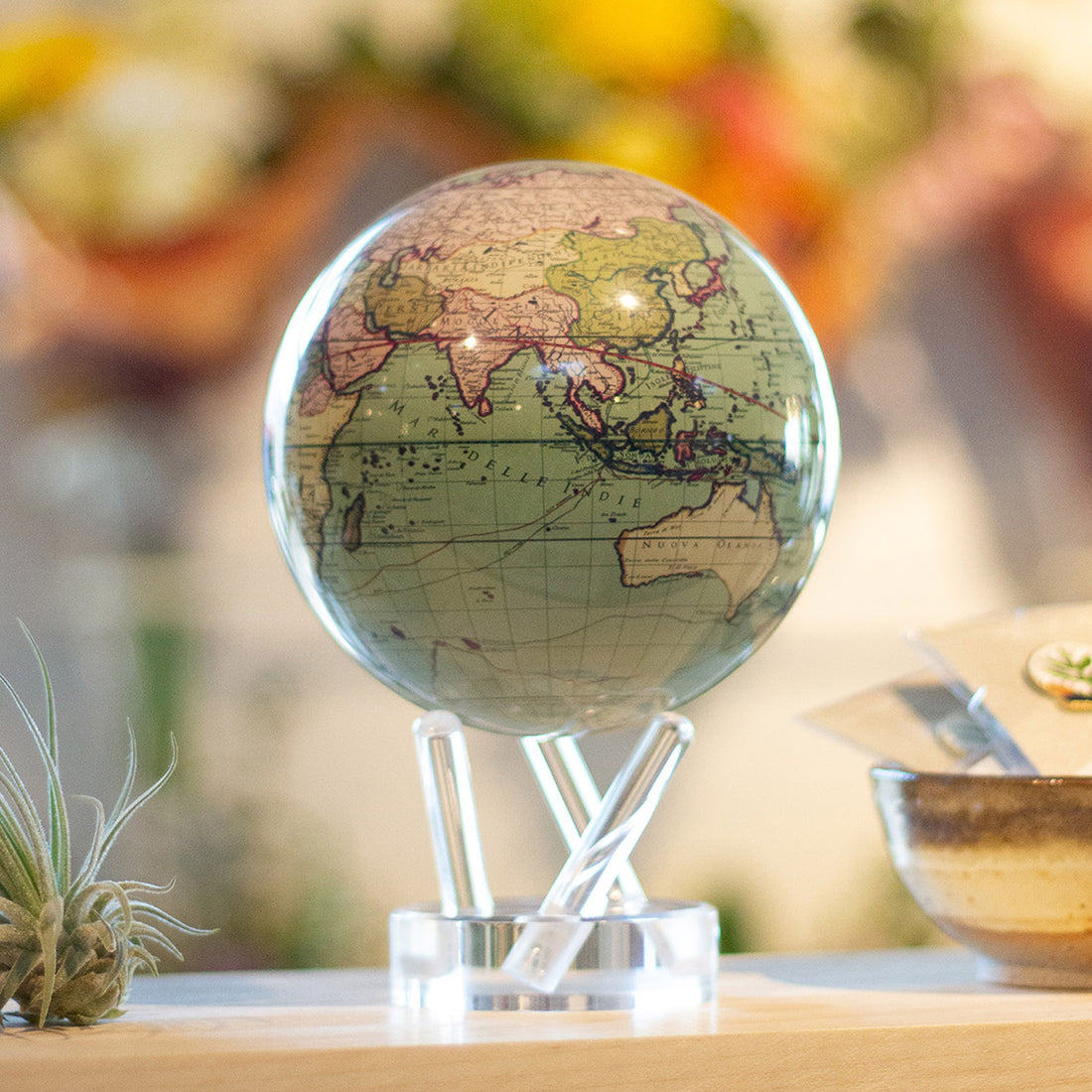 Antique Terrestrial Green Globe - MOVA Globes International4.5"