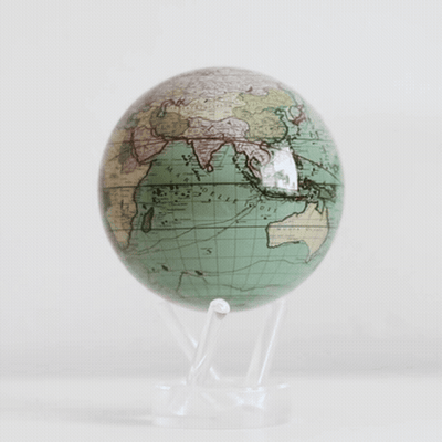 Antique Terrestrial Green Globe