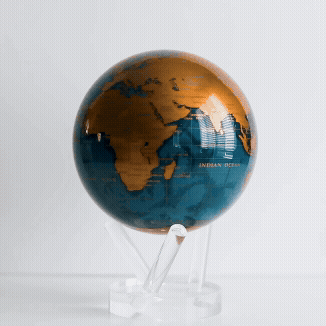 Cerulean Blue &amp; Gold Globe