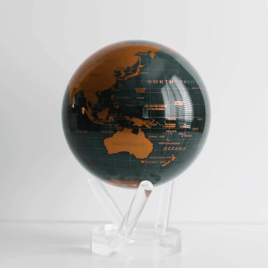 Emerald Green &amp; Gold Globe