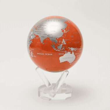 Red and Silver Globe - MOVA Globes International4.5 inchMOVA GLOBE