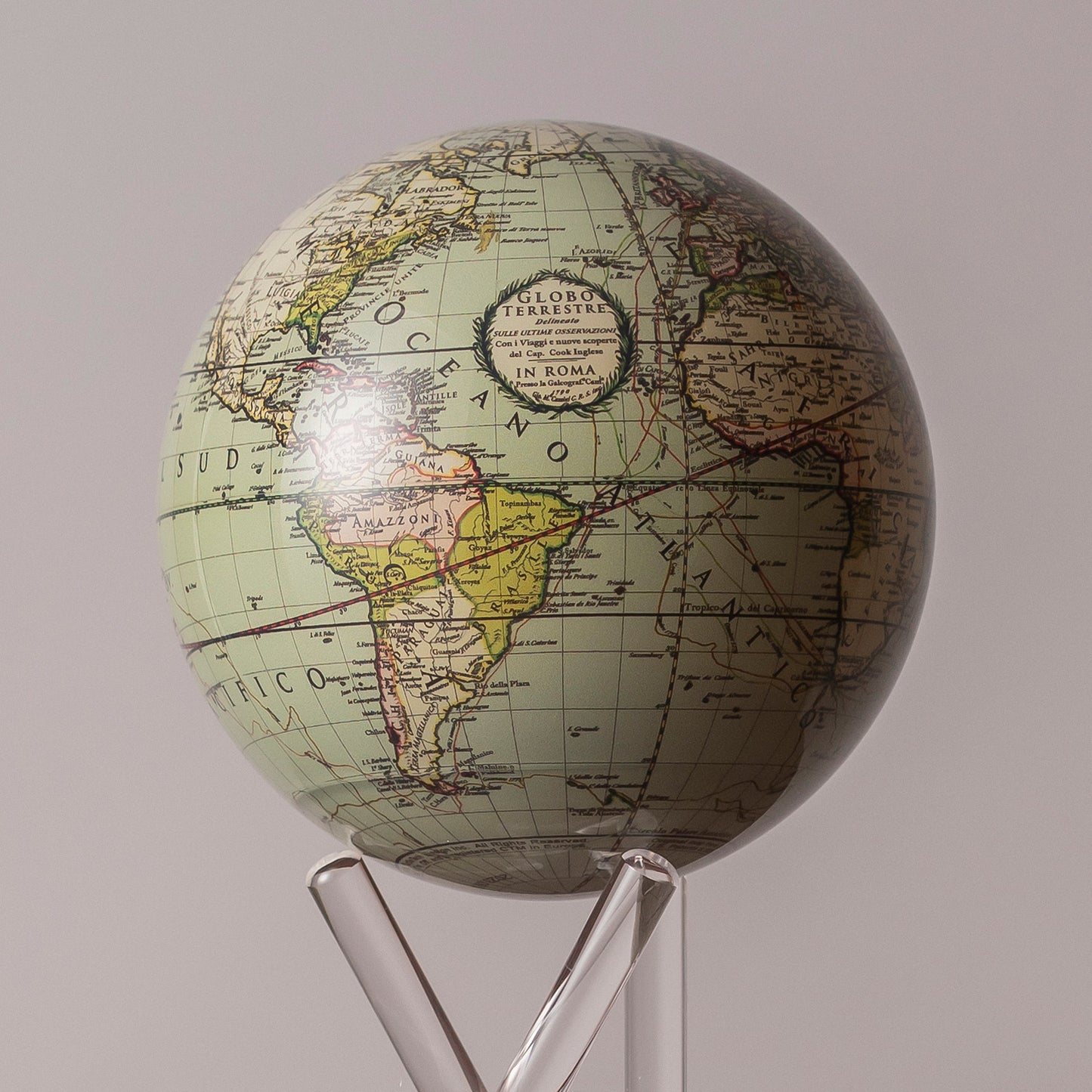 Antique Terrestrial Green Globe