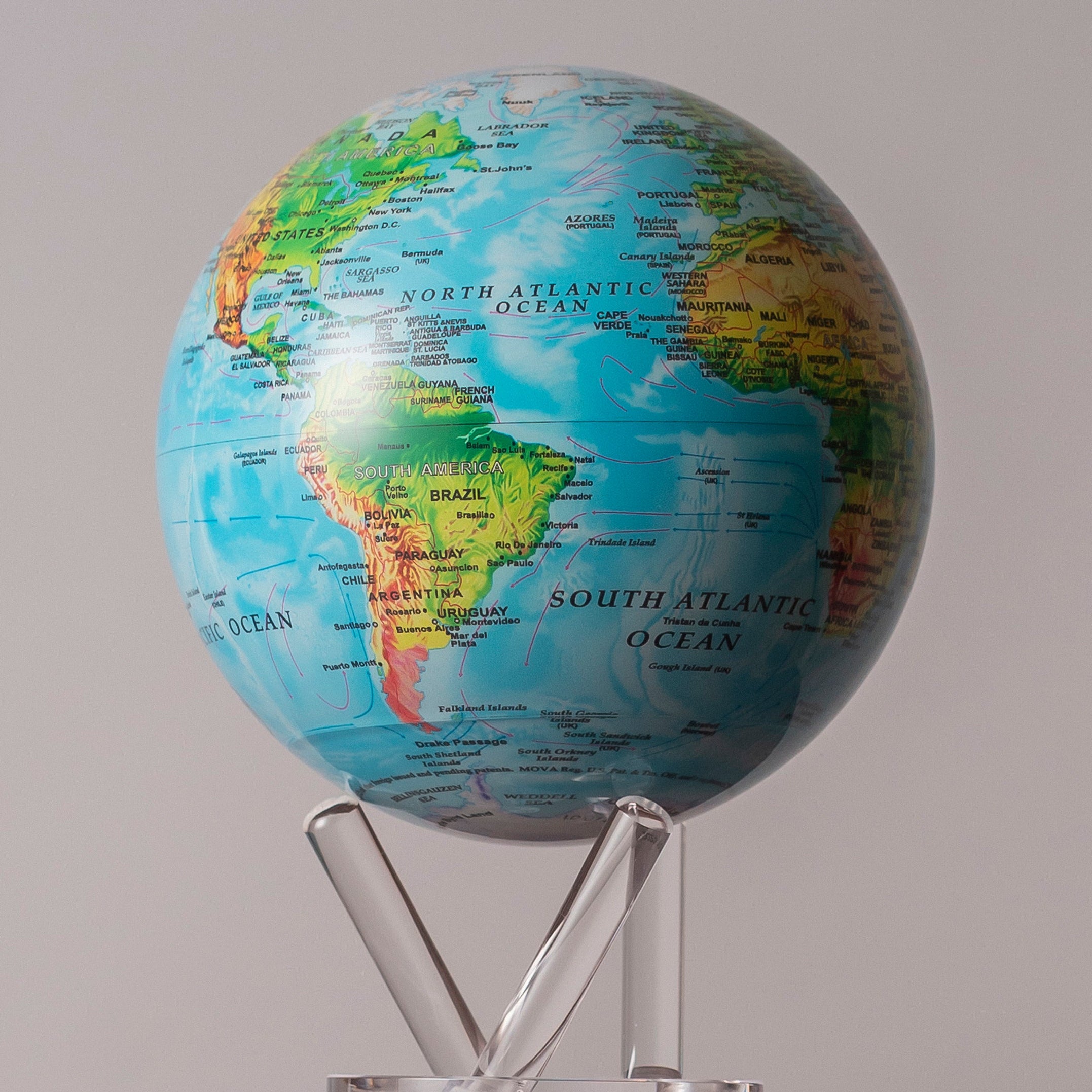 Ocean Blue Relief Map Globe - Beauty is in the Details Ocean Blue Relief Map Globe - Beauty is in the Details