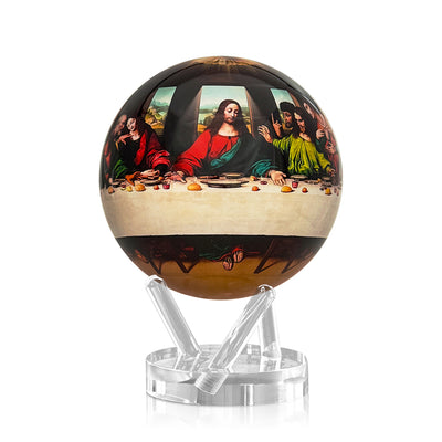 Last Supper MOVA Globe rotating world globe with Leonardo da Vinci artwork on display base