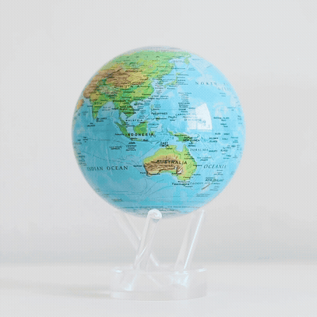 Blue Relief Map World Globe - MOVA Globes International4.5 inchMOVA GLOBE