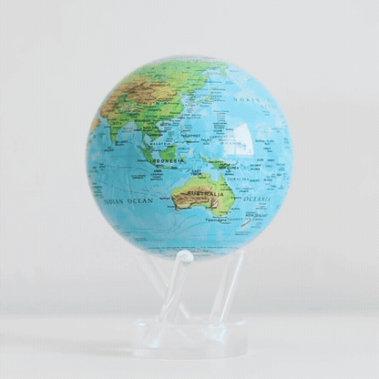 Blue Relief Map World Globe