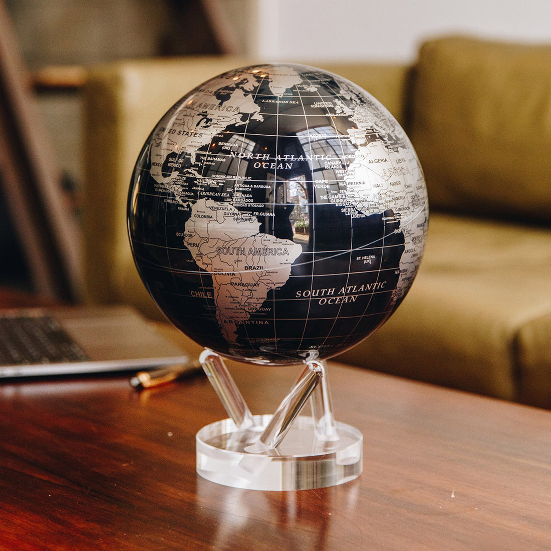 Black and Silver Globe - MOVA Globes International4.5 inch