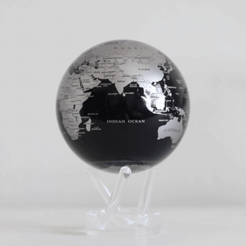 Black and Silver Globe - MOVA Globes International4.5 inchMOVA GLOBE