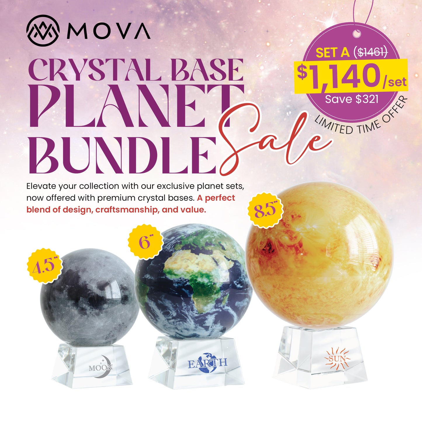 Sun Earth Moon Bundle（Astral Canvas Crystal Base)