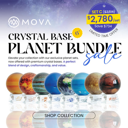 6" Solar System Planet Set（Designer’s Cosmos Crystal Base)