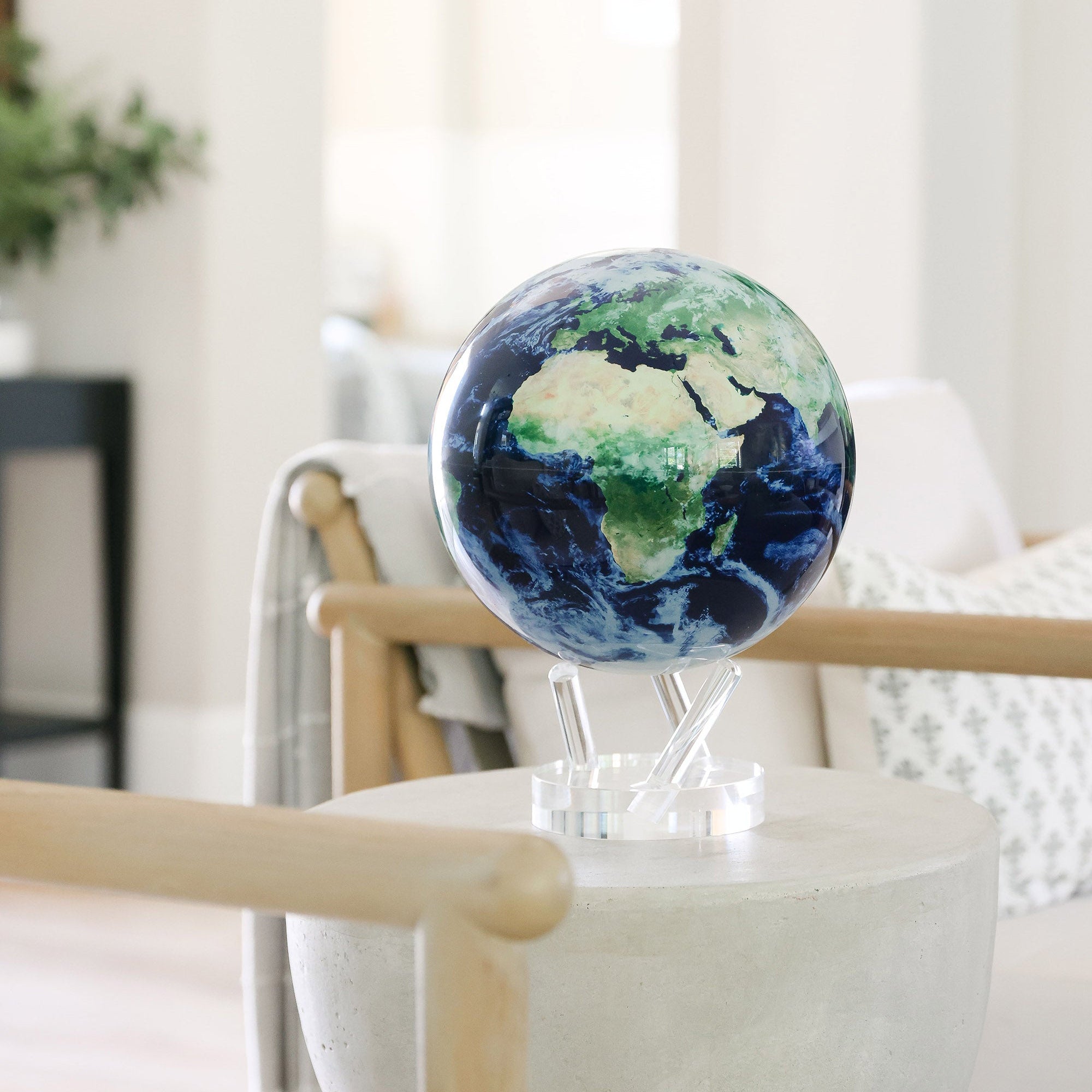 Earth with Clouds MOVA Globe | Rotating Blue Planet Design