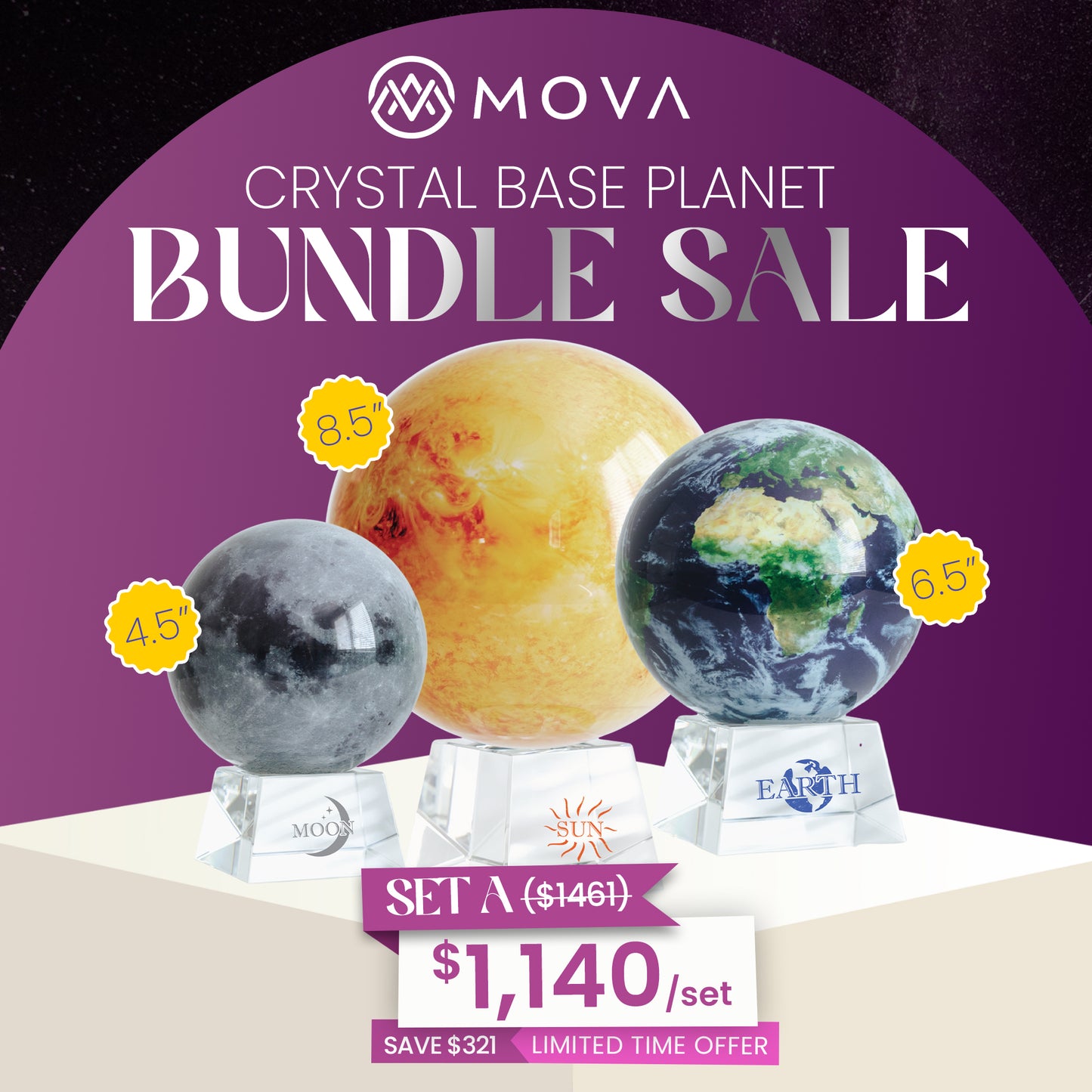 Sun Earth Moon Bundle（Astral Canvas Crystal Base)