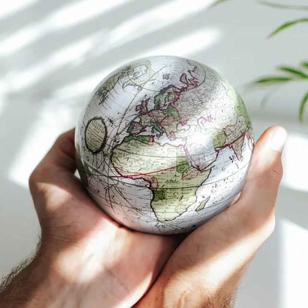 Antique Terrestrial White Globe