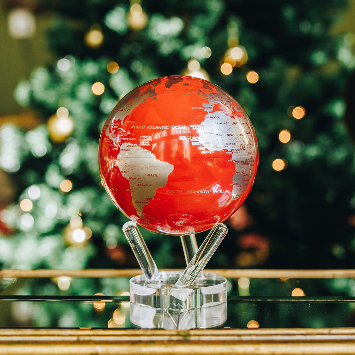 Red and Silver Globe - MOVA Globes International4.5 inch