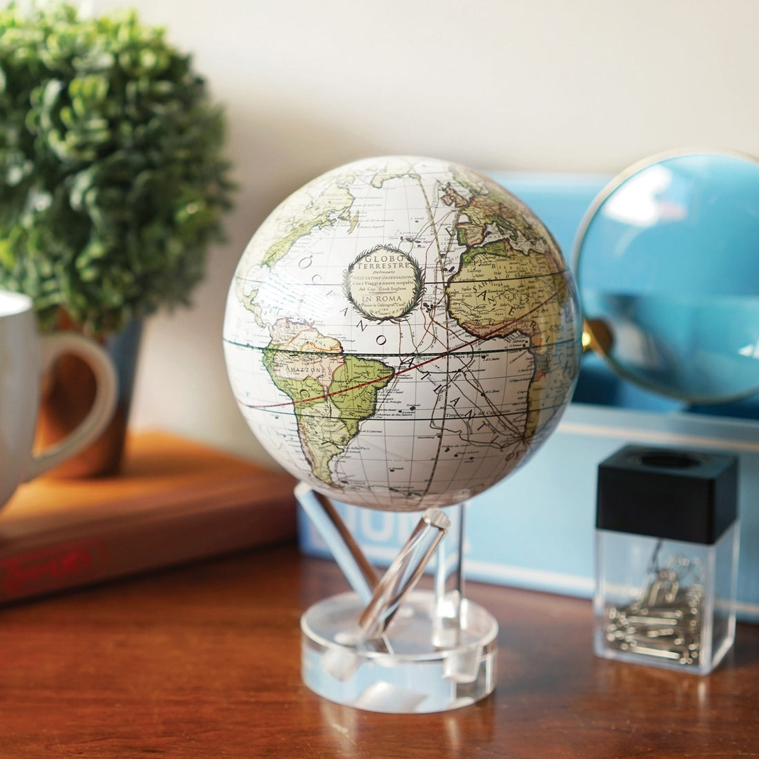 ANTIQUE TERRESTRIAL WHITE GLOBE - MOVA US
