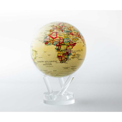 Yellow Political Map World Globe
