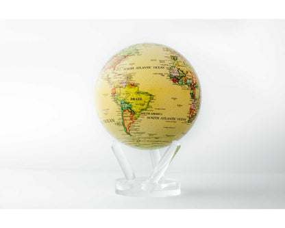 Yellow Political Map World Globe