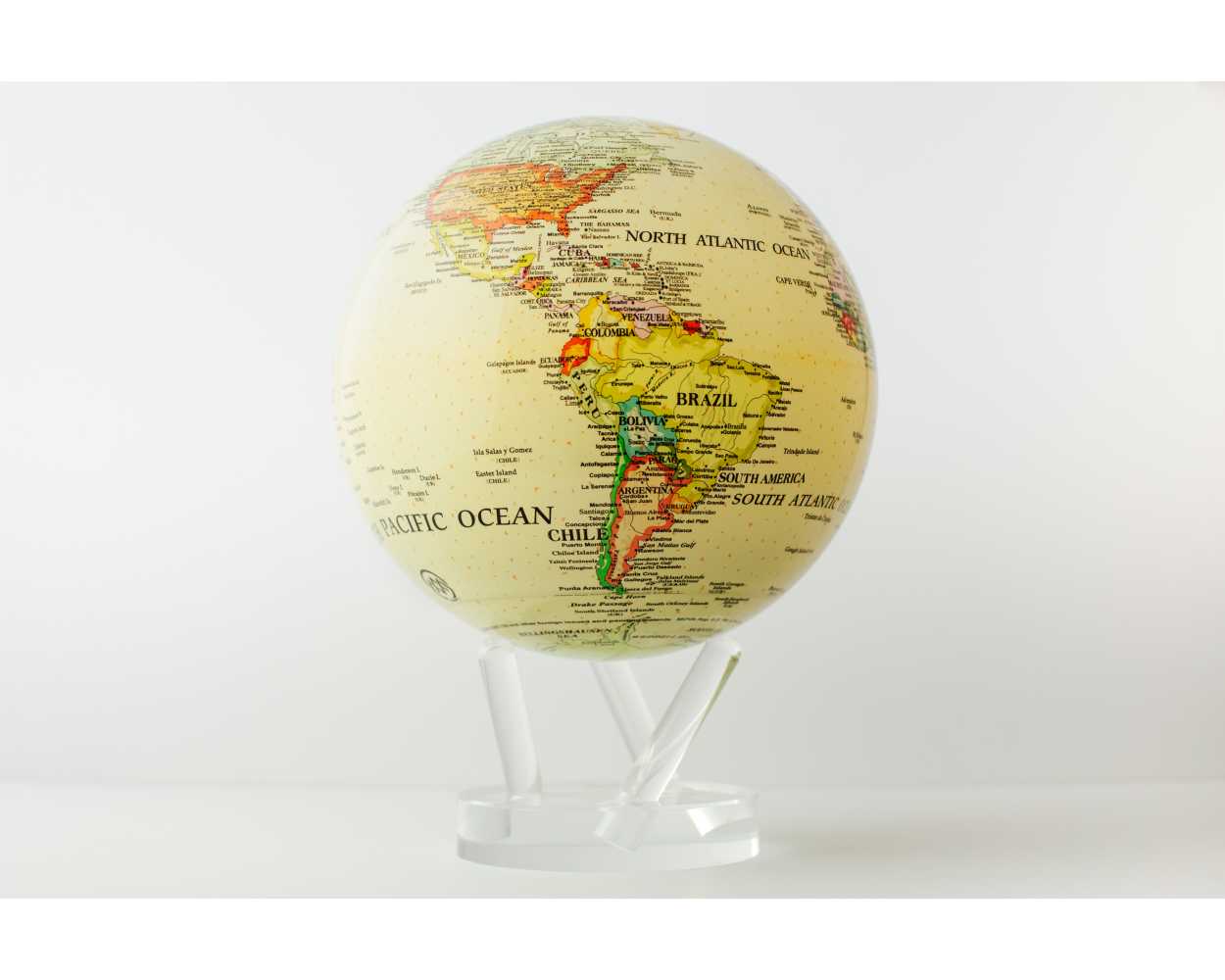 Yellow Political Map World Globe