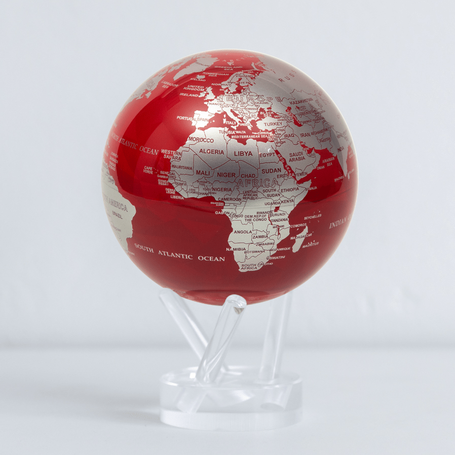 Red and Silver Globe - MOVA Globes International4.5 inch