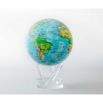 Blue Relief Map World Globe
