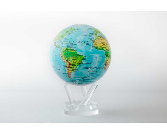 Blue Relief Map World Globe