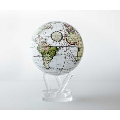 Antique Terrestrial White Globe