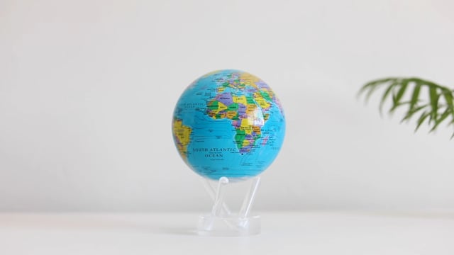 Blue Political Map Globe A Decorative Modern Globe
