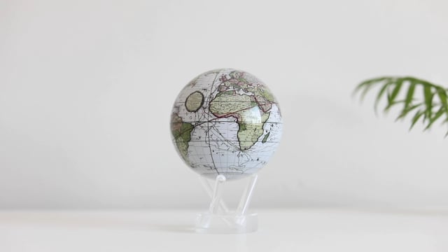 Antique Terrestrial White Globe